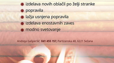 ANDREJA GAŠPERŠIČ S.P. "ŠIVILJSTVO ANDREJA"